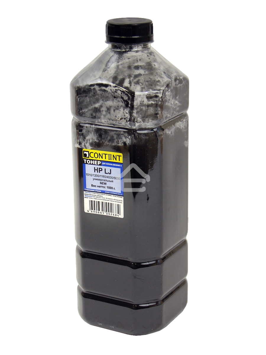 Тонер Content - для HP LJ Универсальный 1010/ 1200/ 1160/ 4000/ 5000 (Content), 1кг, канистра