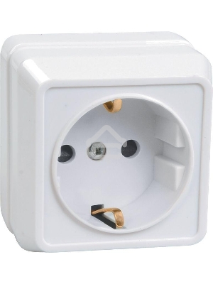 Розетка Iek ERO11-K01-16-DC РС20-3-ОБ 1местн. c з/к 16А откр.уст. ОКТАВА (белый)