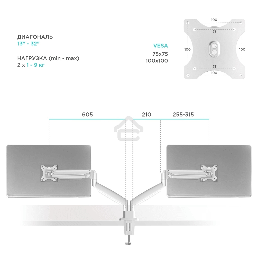 Кронштейн ONKRON кронштейн для монитора 13