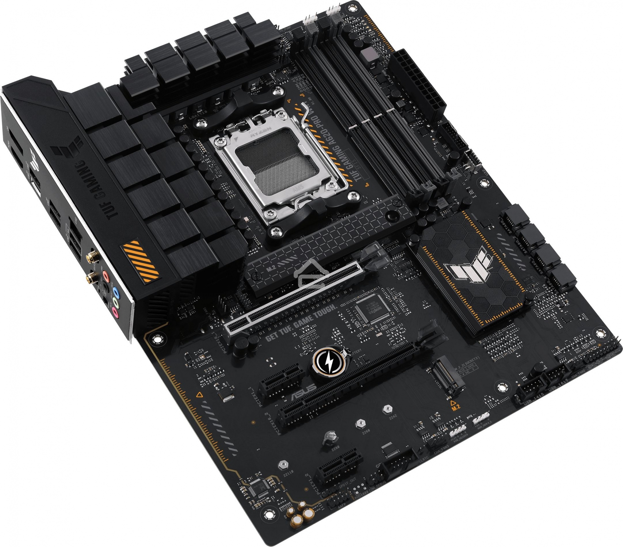 Материнская плата ASUS TUF GAMING A620-PRO WIFI, AM5, AMD A620, 4xDDR5, 4xSATA, 2xM.2, 1xPCI-E 4.0 x16, 1xPCI-E 3.0 x16, 2xPCI-E x1, 1xHDMI, 1xDP, 1x 2.5Gb LAN, 3xUSB-A 2.0, 2xUSB-A 3.2 Gen 2, 1xUSB-C 3.2 Gen 1, 5x3.5 мм, 7.1, ATX