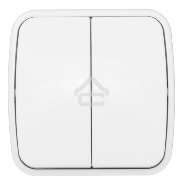 Выключатель 2-клавишный ОП 10А белый Минск EKF Basic