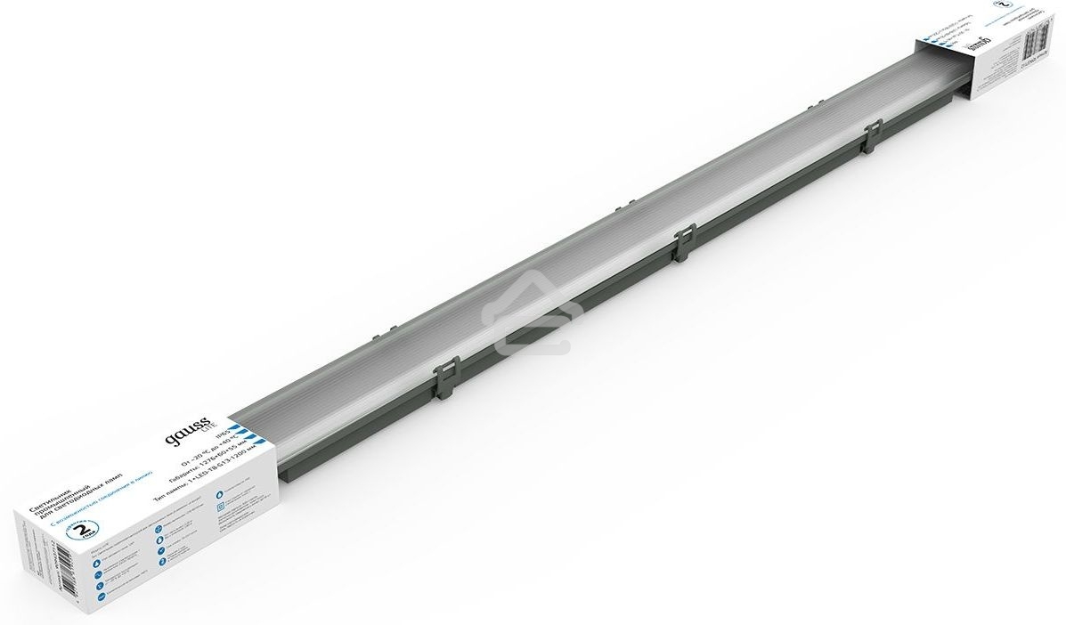 Светильник линейный Gauss СПП-Т8-G13 LITE 220-230V IP65 1276*60*55мм для LED ламп 1х1200мм 1/16