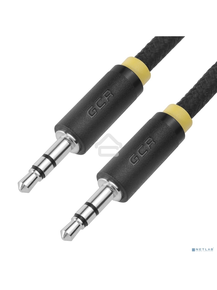 Кабель Greenconnectаудио 1.5m jack 3,5mm/jack 3,5mm, нейлон,черный, желтая окантовка, ультрагибкий, 28 AWG, M/M, Premium, экран, стерео