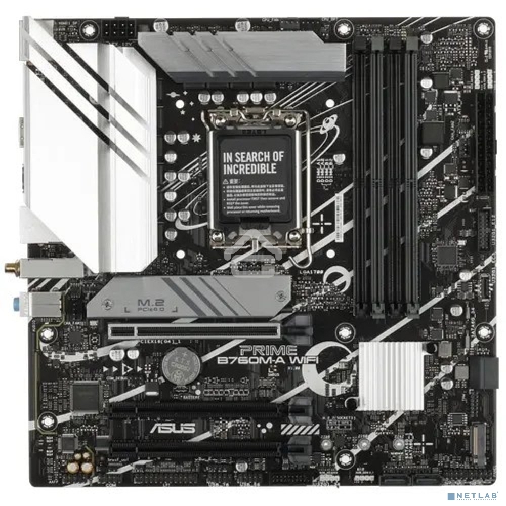 Материнская плата ASUS PRIME B760M-A WIFI, LGA 1700, Intel B760, 4xDDR5, 4xSATA, 2xM.2, 1xPCIe 4.0 x16, 1xPCIe 4.0 x4, 1xPCIe 4.0 x1, 2xHDMI, 1xDP, 1x 2.5Gb LAN, 2xUSB-A 3.2 Gen 2, 4xUSB-A 2.0, 3x3.5 мм, 7.1, mATX