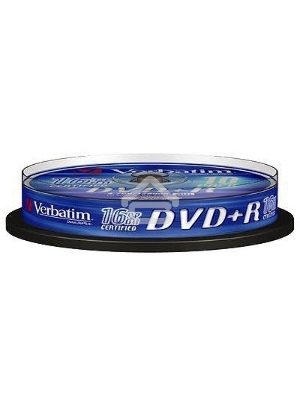 Диск DVD+R Verbatim 4.7Gb 16x Cake Box (10шт) (43498)