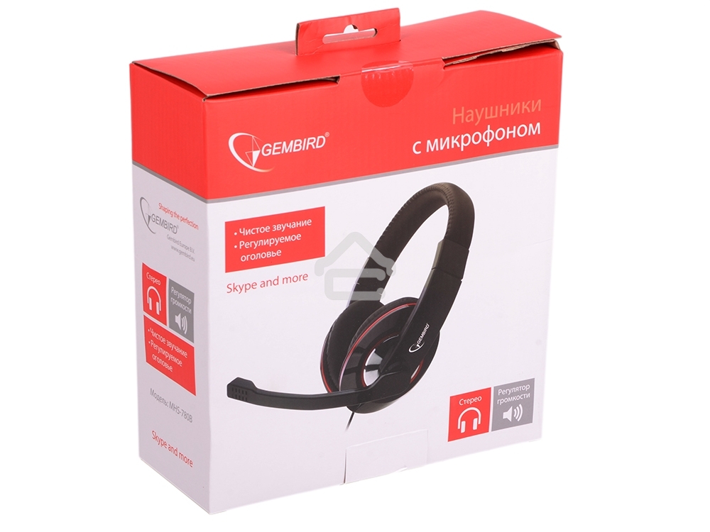 Наушники Gembird MHS-780B Гарнитура стерео черный регулятор громкости