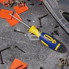 Отвертка комбинированная Rexant, двухсторонний стержень 120 мм (Крестовая PH 2, Шлицевая SL 6 мм), двухкомпонентная рукоятка