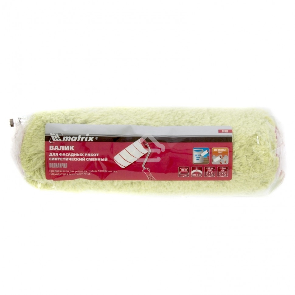 Валик сменный Matrix ПОЛИАКРИЛ для фасадных работ, 180 мм, ворс 18мм, D 36 мм, D ручки 6 мм