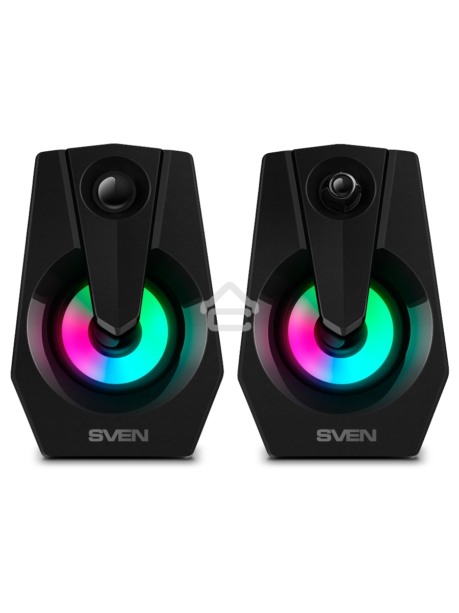 Колонки Sven 370 2.0 чёрные (2x2W, USB, RGB подсветка)