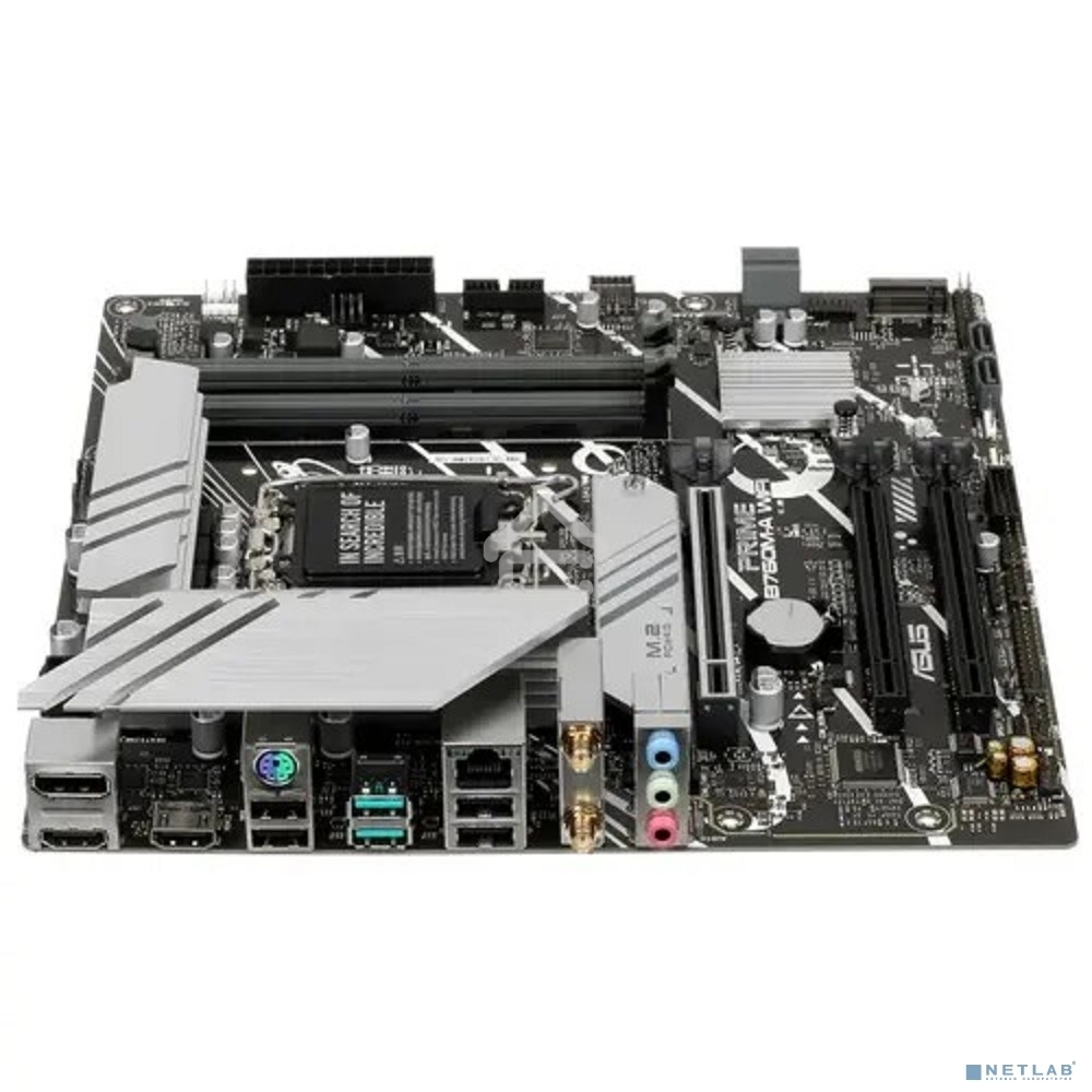 Материнская плата ASUS PRIME B760M-A WIFI, LGA 1700, Intel B760, 4xDDR5, 4xSATA, 2xM.2, 1xPCIe 4.0 x16, 1xPCIe 4.0 x4, 1xPCIe 4.0 x1, 2xHDMI, 1xDP, 1x 2.5Gb LAN, 2xUSB-A 3.2 Gen 2, 4xUSB-A 2.0, 3x3.5 мм, 7.1, mATX