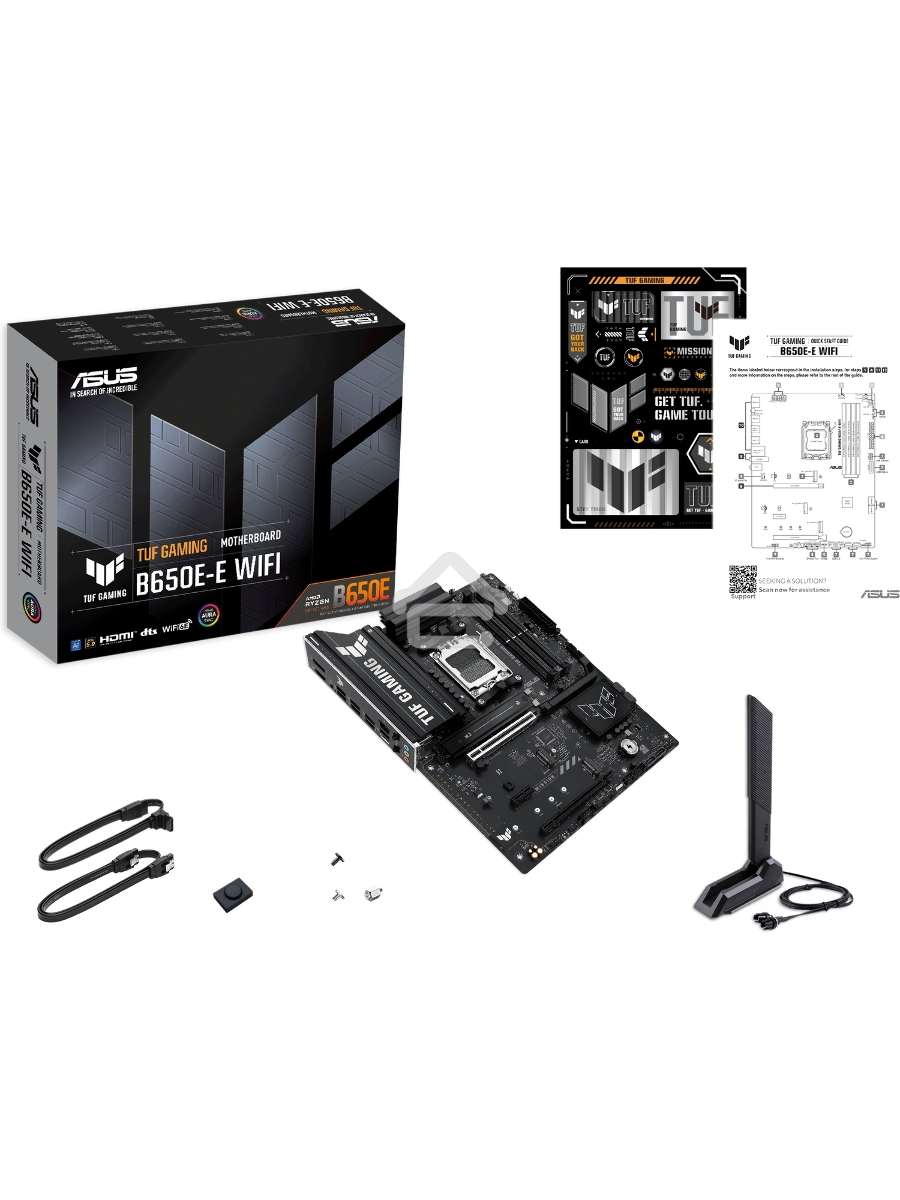 Материнская плата ASUS TUF GAMING B650-E WIFI, AM5, AMD B650, 4xDDR5, 4xSATA, 3xM.2, 1xPCIe 4.0 x16, 1xPCIe 4.0 x16, 1xPCIe x1, 1xDP, 1xHDMI, 1x2.5Gb LAN, Wi-Fi 6E, Bluetooth 5.3, 2xUSB-C (1x10Gbps, 1x20Gbps), 3xUSB-A 5Gbps, 2xUSB-A 10Gbps, 3xUSB-A 2.0, 5