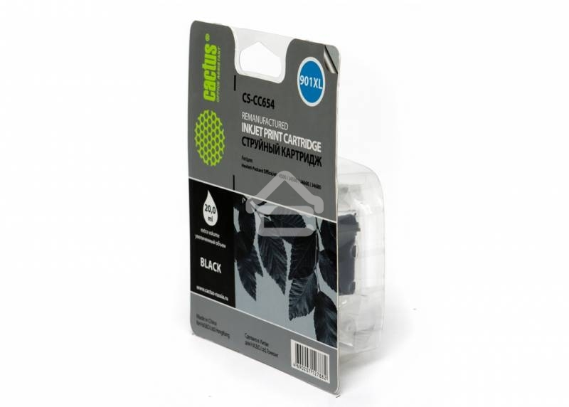 Картридж струйный Cactus CS-CC654 черный для №901 HP OfficeJet-4500/J4580/J4660/J4680 (18мл)