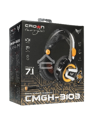 Гарнитура игровая Crown CMGH-3103 черный/оранжевый
