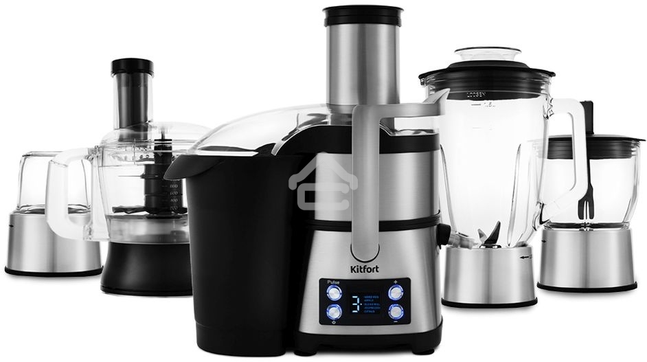 Кухонный комбайн Kitfort KT-1395 800Вт серебристый/черный