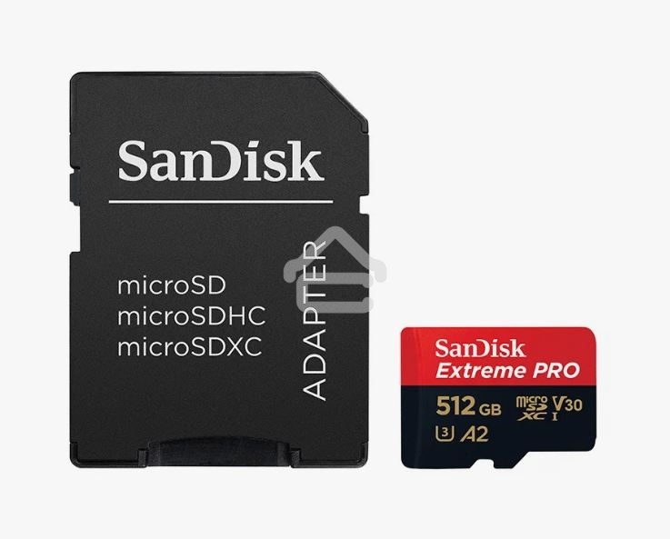 Флеш карта microSD 512GB SanDisk microSDXC Class 10 UHS-I A2 C10 V30 U3 Extreme Pro (SD адаптер) 200MB/s