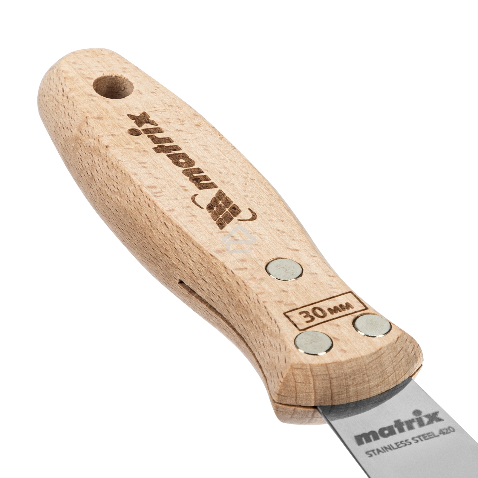 Шпательная лопатка Matrix из нержавеющей стали, 30 мм, буковая рукоятка, EFP 85608
