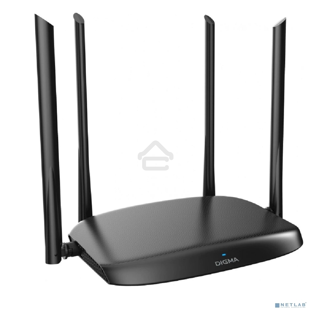 Роутер беспроводной Digma DWR-AC1202 AC1200 10/100/1000BASE-TX черный
