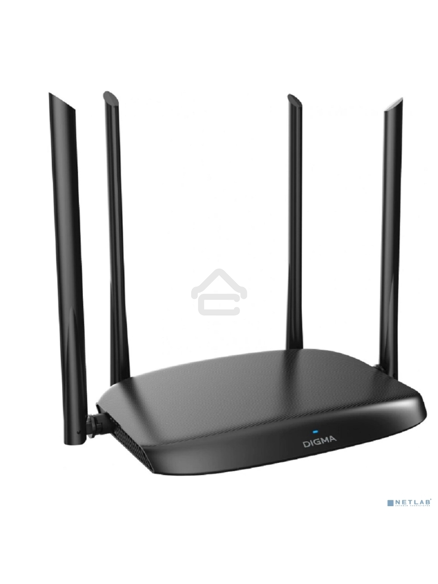 Роутер беспроводной Digma DWR-AC1202 AC1200 10/100/1000BASE-TX черный
