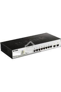 Коммутатор D-Link DGS-1210-10P/FL2A Управляемый L2 коммутатор с 8 портами 10/100/1000Base-T и 2 портами 1000Base-X SFP (8 портов PoE 802.3af/at, PoE бюджет 65 Вт)