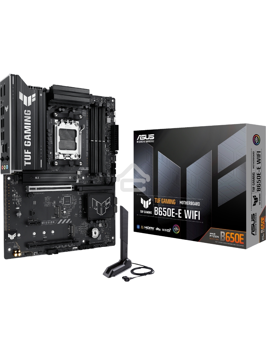 Материнская плата ASUS TUF GAMING B650-E WIFI, AM5, AMD B650, 4xDDR5, 4xSATA, 3xM.2, 1xPCIe 4.0 x16, 1xPCIe 4.0 x16, 1xPCIe x1, 1xDP, 1xHDMI, 1x2.5Gb LAN, Wi-Fi 6E, Bluetooth 5.3, 2xUSB-C (1x10Gbps, 1x20Gbps), 3xUSB-A 5Gbps, 2xUSB-A 10Gbps, 3xUSB-A 2.0, 5