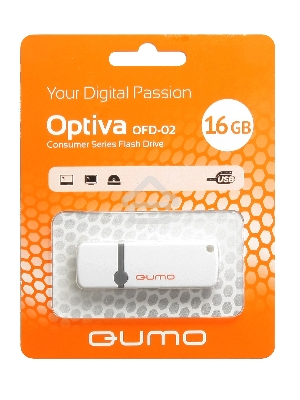 Флэш Диск USB 2.0 QUMO 16GB Optiva 02 White QM16GUD-OP2-white