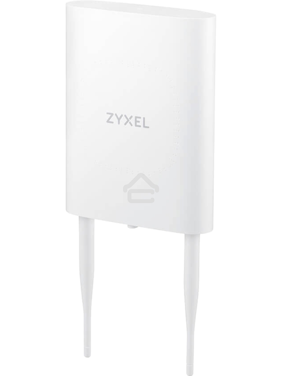 Гибридная уличная точка доступа Zyxel NebulaFlex NWA55AXE, 802.11a/b/g/n/ac/ax (2,4 и 5 ГГц), внешние антенны 2x2 (в комплекте), до 575+1200 Мбит/с, 1xLAN GE, защита от 4G/5G, без поддержки Captive po