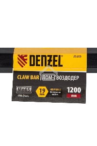 Лом-гвоздодер, 1200 мм, шестигранный 19 мм, окрашенный, сталь 65 Denzel