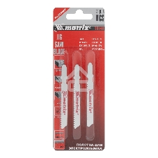 Полотна для электролобзика Matrix по дереву, 3 шт., 50 х 1,2мм, HCS, EU- хвостовик