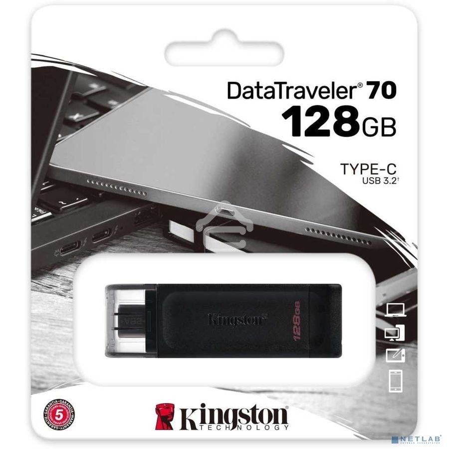 Флешка USB Kingston 128Gb DataTraveler DT70 <DT70/128Gb>, USB-C 3.2 Gen 1