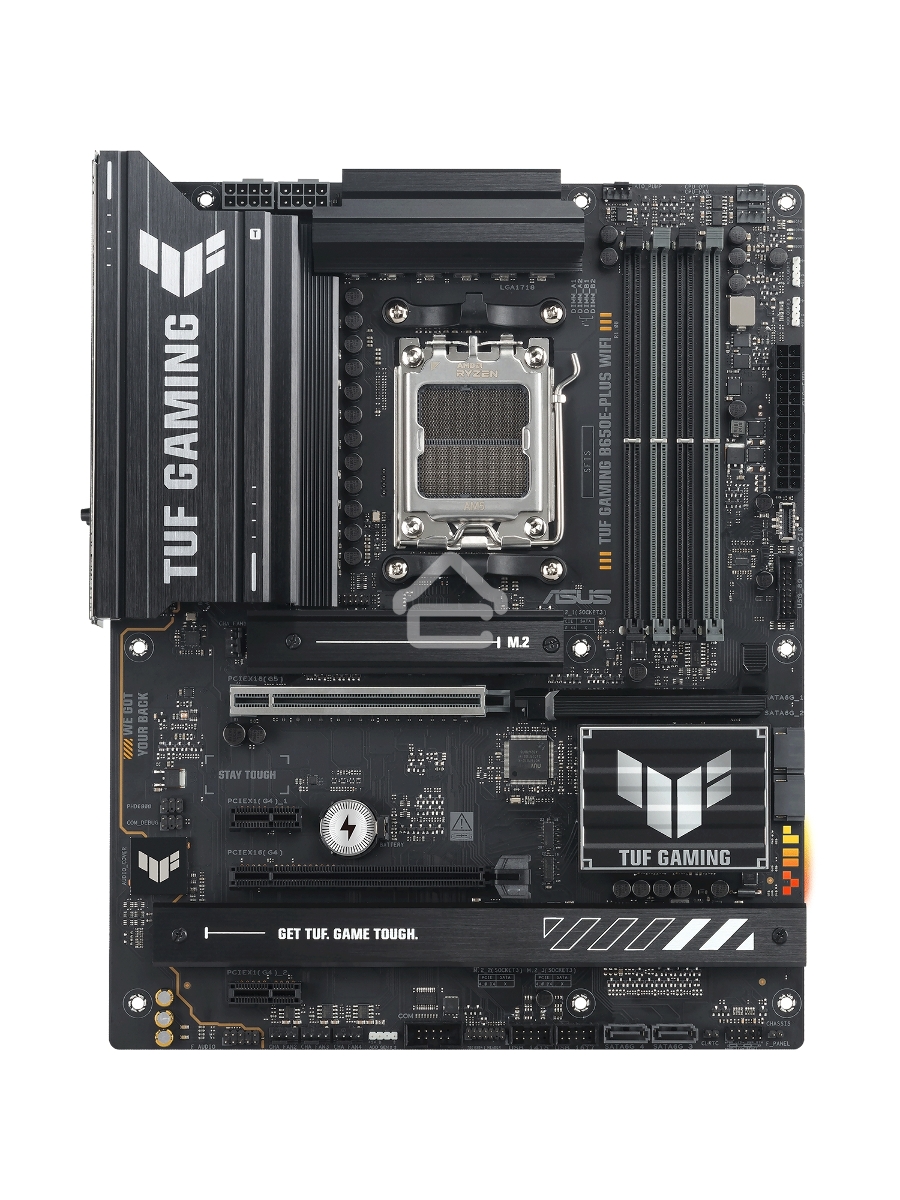 Материнская плата ASUS TUF GAMING B650E-PLUS WIFI, AM5, AMD B650, 4xDDR5, 4xSATA, 3xM.2, 1xPCIe 5.0 x16, 1xPCIe 4.0 x4, 2xPCIe 4.0 x1, 1xDisplayPort, 1xHDMI, 1x2.5Gb LAN, Wi-Fi 6E, Bluetooth 5.3, 1xUSB-C 20Gbps, 3xUSB-A 10Gbps, 6xUSB-A 2.0, 5x3.5 мм, 7.1,
