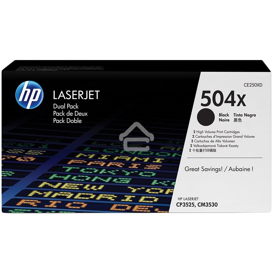 Картридж лазерный HP CE250XD черный двойная упаковка для CLJ CP3525, CM3530 2 х 10 500 стр.