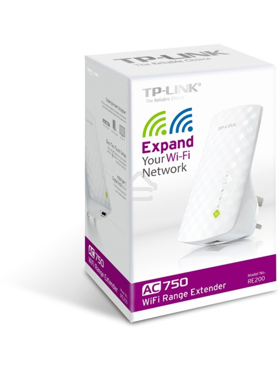 Повторитель беспроводного сигнала TP-Link SOHO RE200 10/100BASE-TX/Wi-Fi белый поставляется без кабеля RJ-45