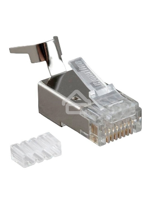 Разъем RJ45 8P8C кат.6 FTP PLUG-8P8C-UV-C6-TW-SH-10 экранир. универс. (уп. 10 шт) Hyperline 49340