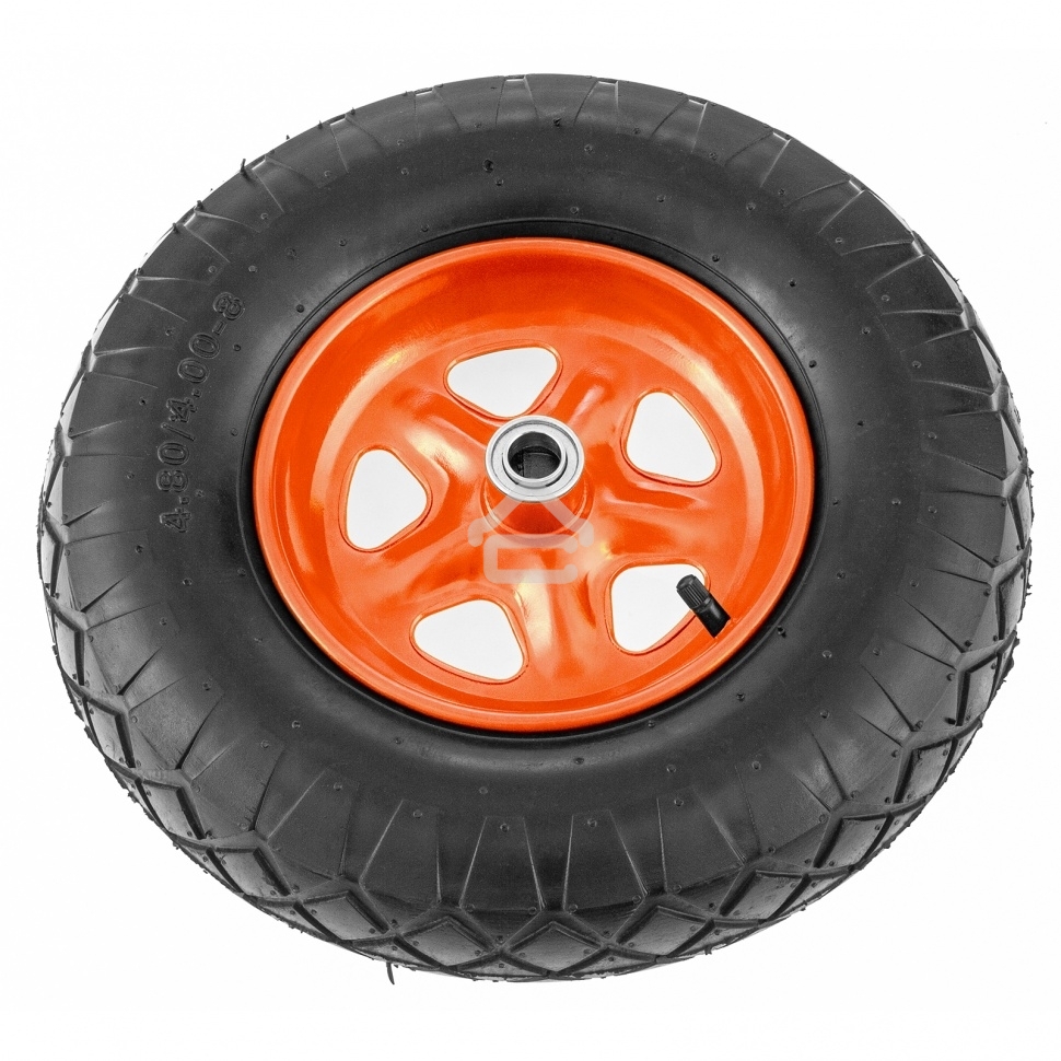 Колесо пневматическое Palisad 4.80/4.00-8, D 380 мм, подш. внут. диам. 12 мм, длина оси 80 мм