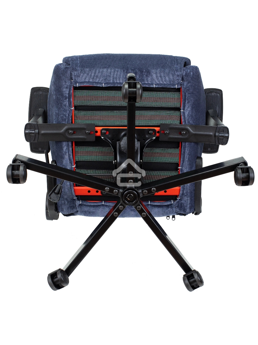 Кресло игровое Knight N1 Fabric синий Light-27 с подголов. крестовина металл