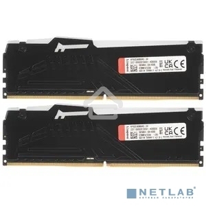 Оперативная память Kingston Fury Beast, DDR5, 64GB (2x32GB), 5200MHz, CL40, DIMM, с радиатором, RGB, черный