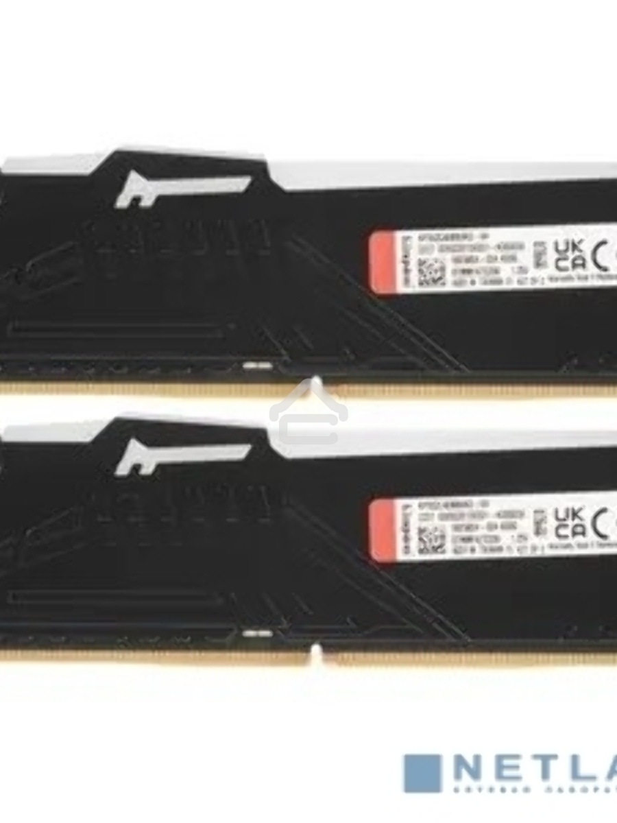Оперативная память Kingston Fury Beast, DDR5, 64GB (2x32GB), 5200MHz, CL40, DIMM, с радиатором, RGB, черный