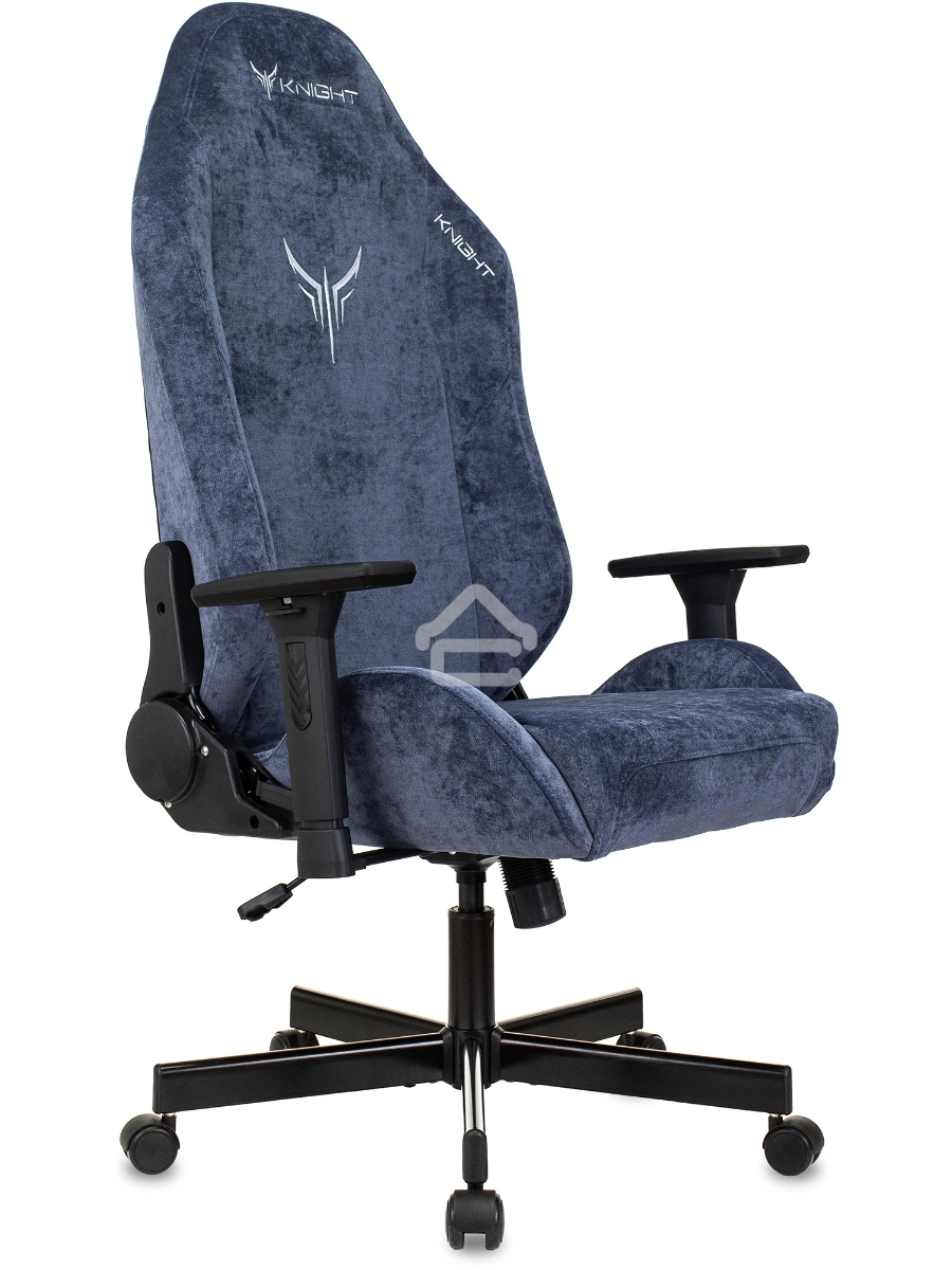 Кресло игровое Knight N1 Fabric синий Light-27 с подголов. крестовина металл