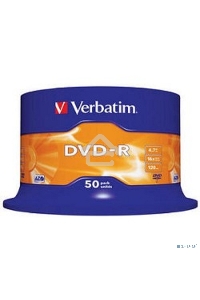 Диск DVD-R Verbatim 4.7Gb 16x Cake Box (50шт) (43548)