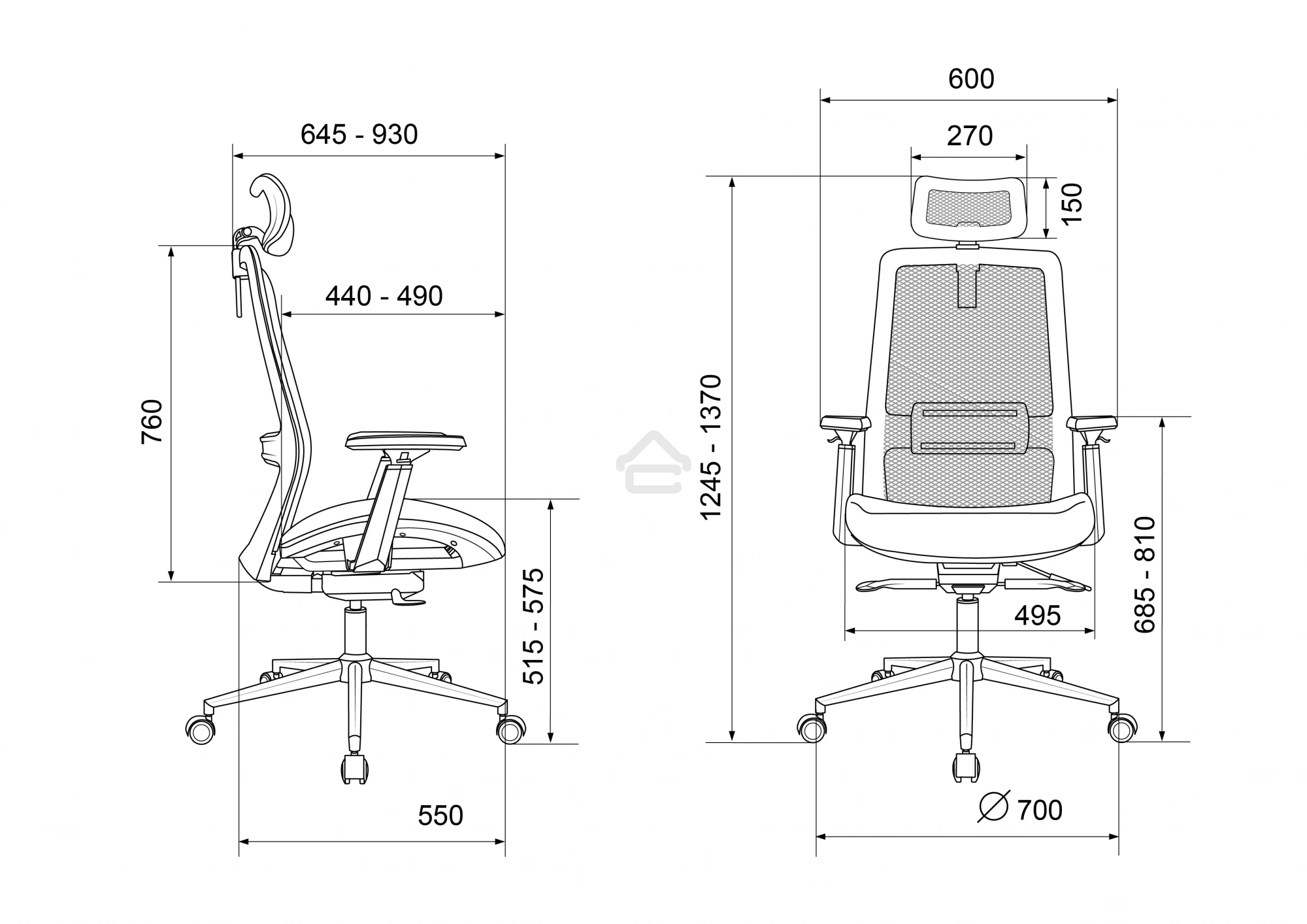 Кресло руководителя Бюрократ MC-912-H черный, сетка с подголов. крестов. металл хром