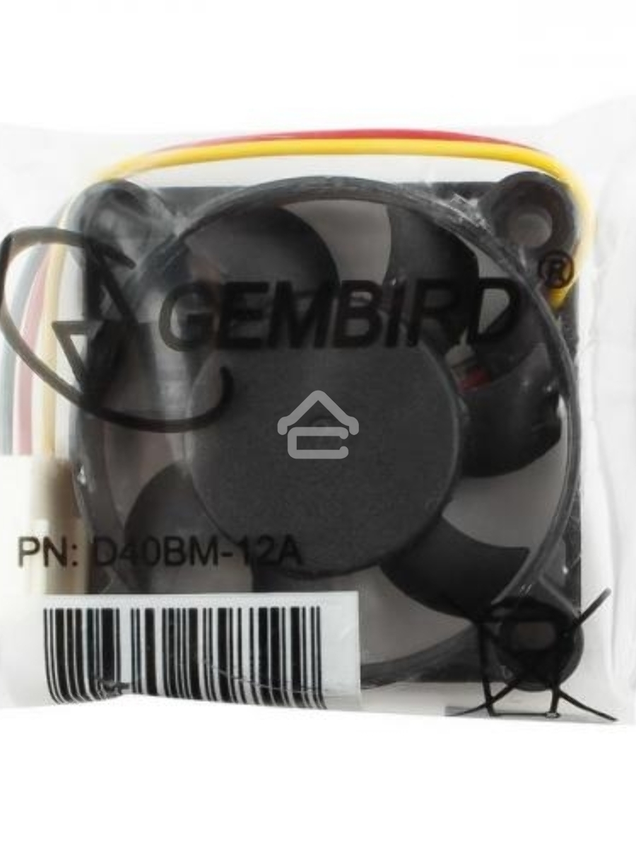 Вентилятор для корпуса Gembird D40BM-12A черный, 40 мм, 4000 об/мин, 30 дБ, 3 pin