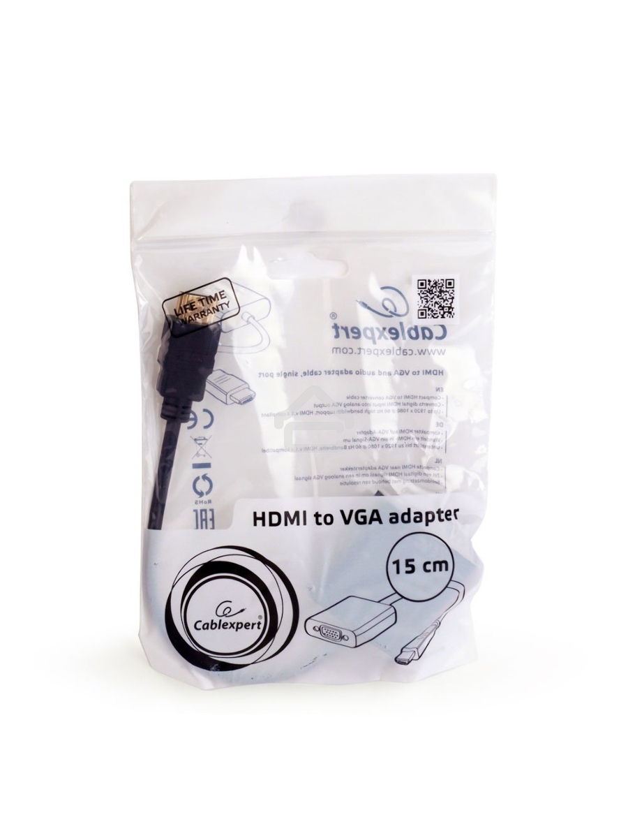 Переходник Gembird-Cablexpert Переходник HDMI-VGA, 19M/15F (A-HDMI-VGA-03)