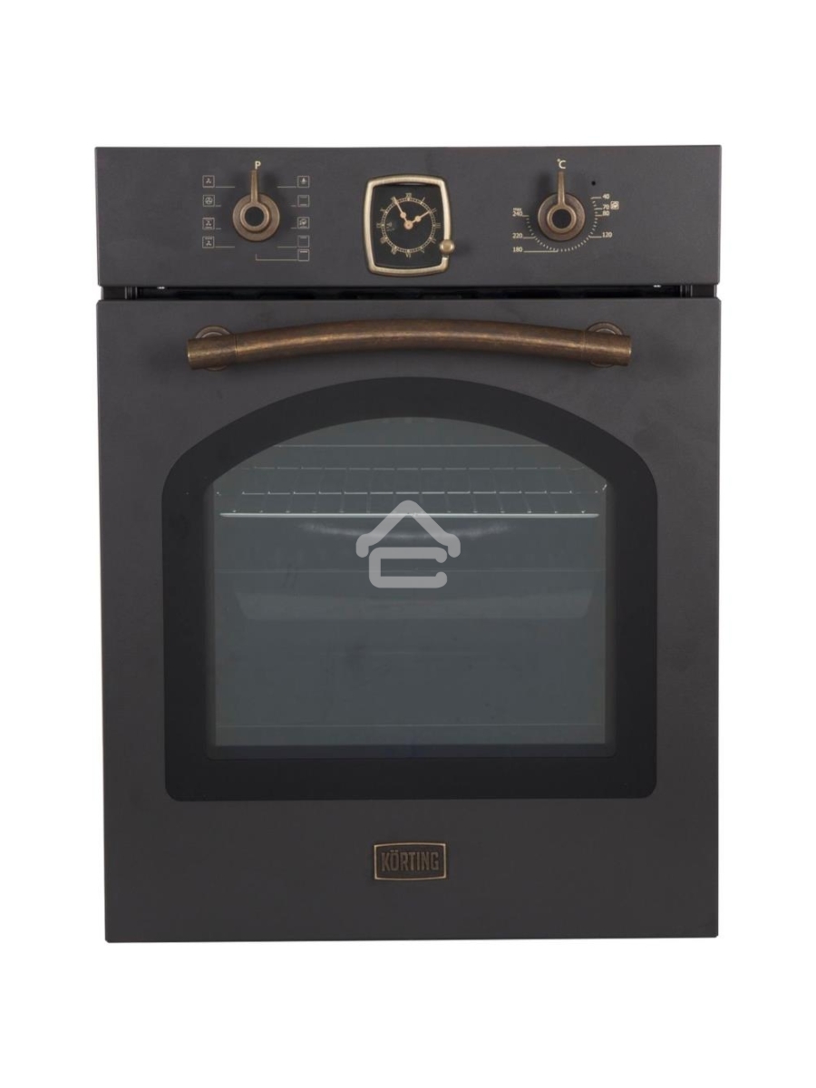 Встраиваемая электрическая духовка Korting OKB 4941 CRN / 59.6 х 45 x 55 см, Духовой шкаф в ретро-дизайне, ширина 45 см, аналоговые часы в классическом стиле Frank Muller, таймера с функцией отключения, 9 режимов нагрева, объем духовки 45 л, телескопическ