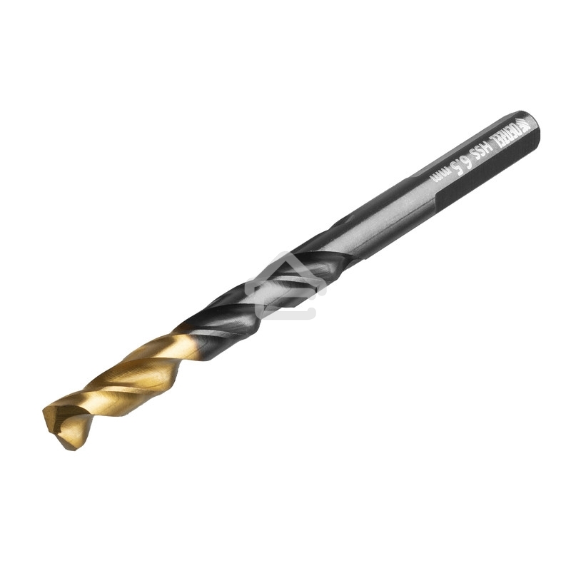 Сверло по металлу Denzel 6,5 мм, HSS-Tin, Golden Tip, 10 шт.