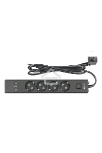 Бытовой удлинитель PowerCube, 4р с/з вык.,3USB, 3500 Вт, 16А, 1.9 м, 3*1,0 (черный) PC-7B-2M