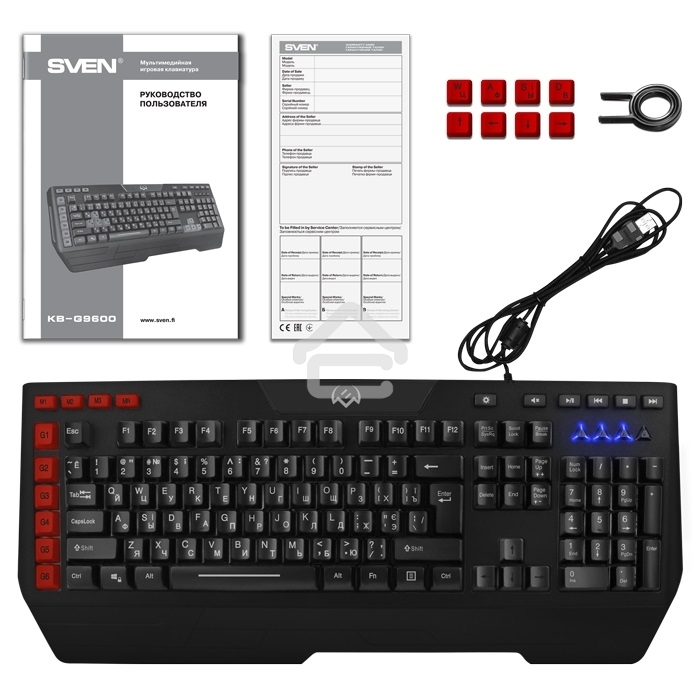Клавиатура проводная игровая SVEN KB-G9600 (USB, 120 кл, ПО, RGb-подсветка)