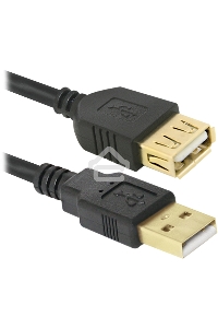Кабель Defender PRO USB 2.0 кабель удлинительный 1.8м AM/AF , зол.конт, 2фер.фил.