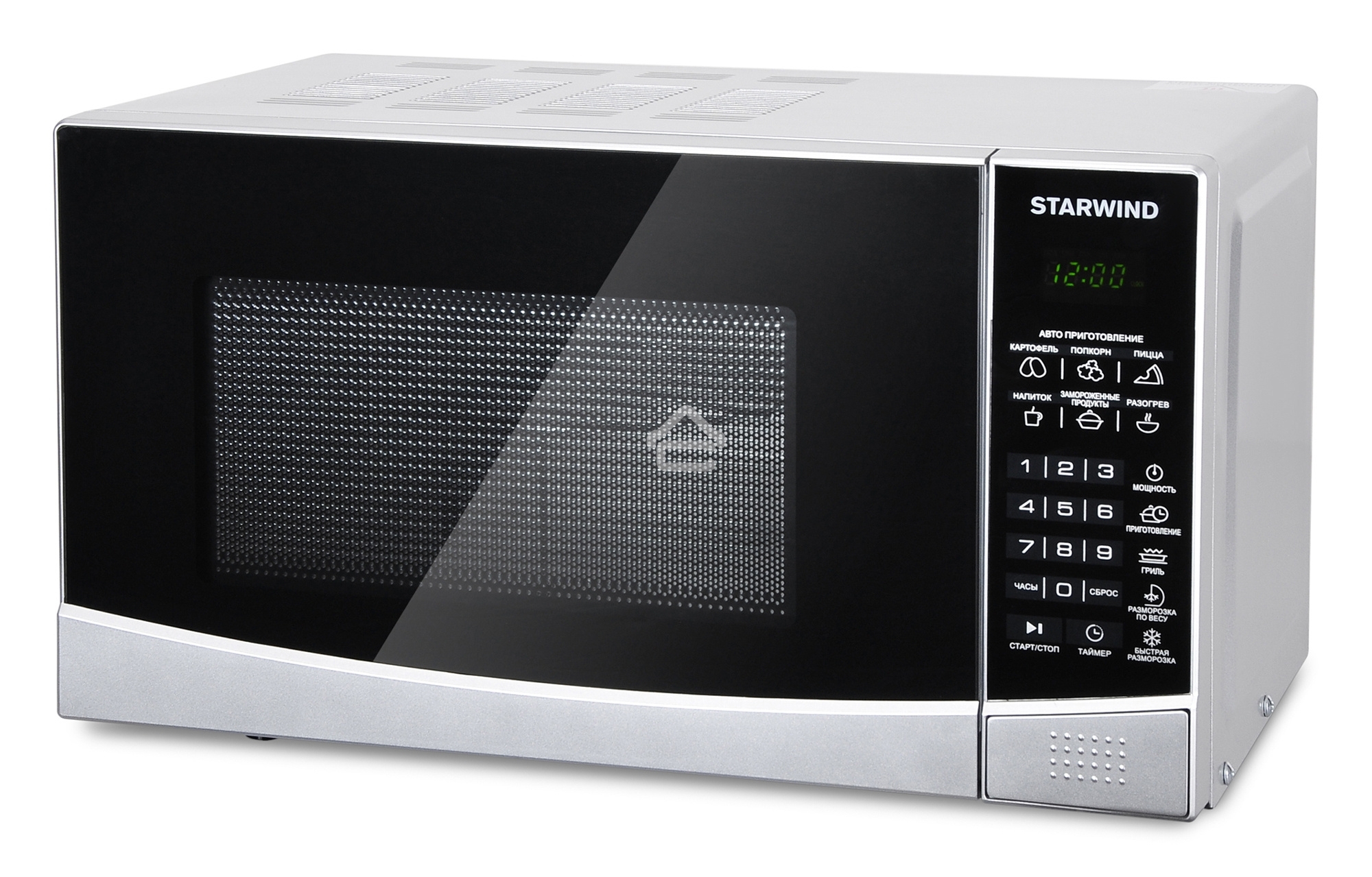 Микроволновая печь Starwind SMW2820 серебристый/черный, 20 л, 700 Вт, переключатели - сенсор