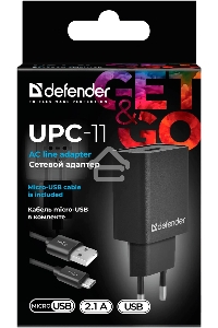 Сетевой адаптер Defender 1xUSB,5V/2.1А, кабель micro-USB (UPC-11)