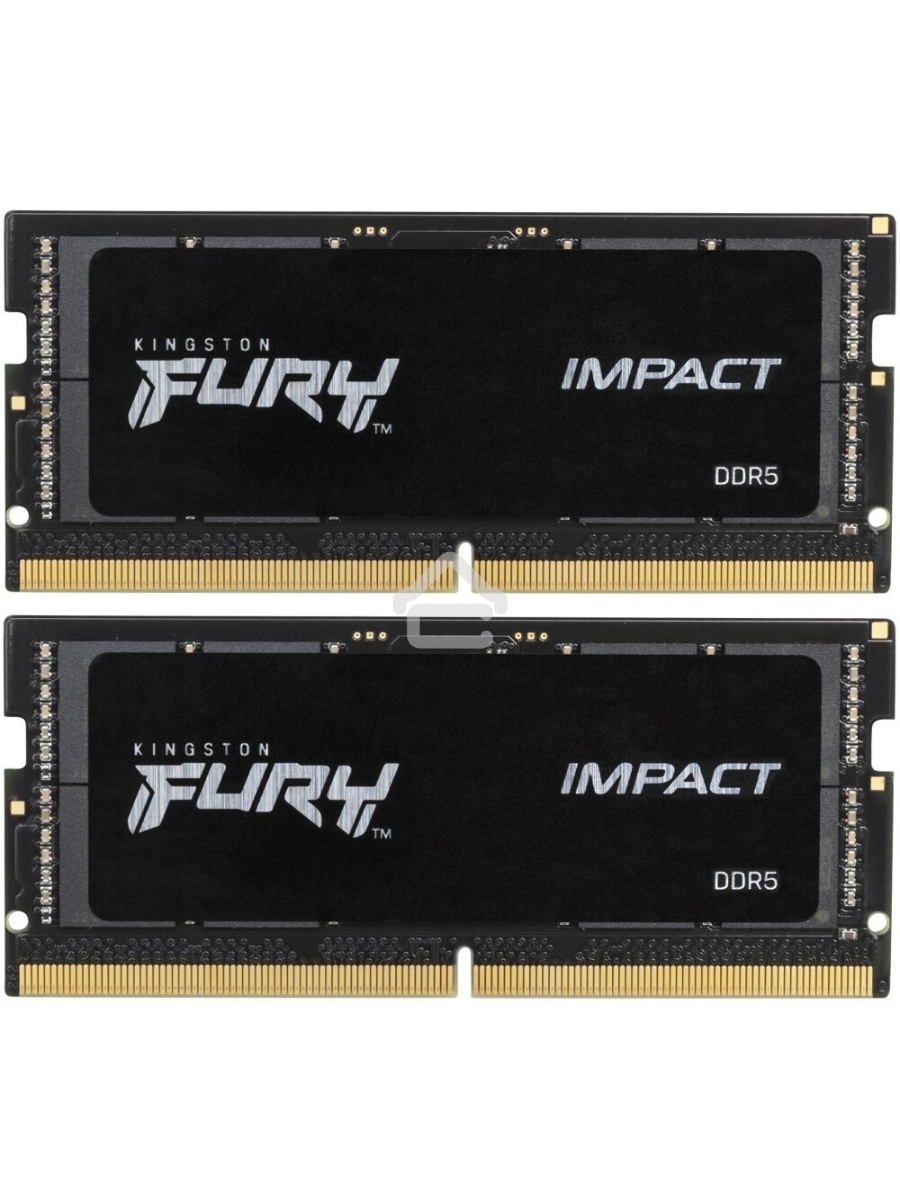 Оперативная память Kingston Fury Impact, DDR5, 32GB (2x16GB), 6400MHz, CL38, SO-DIMM, с радиатором, черный